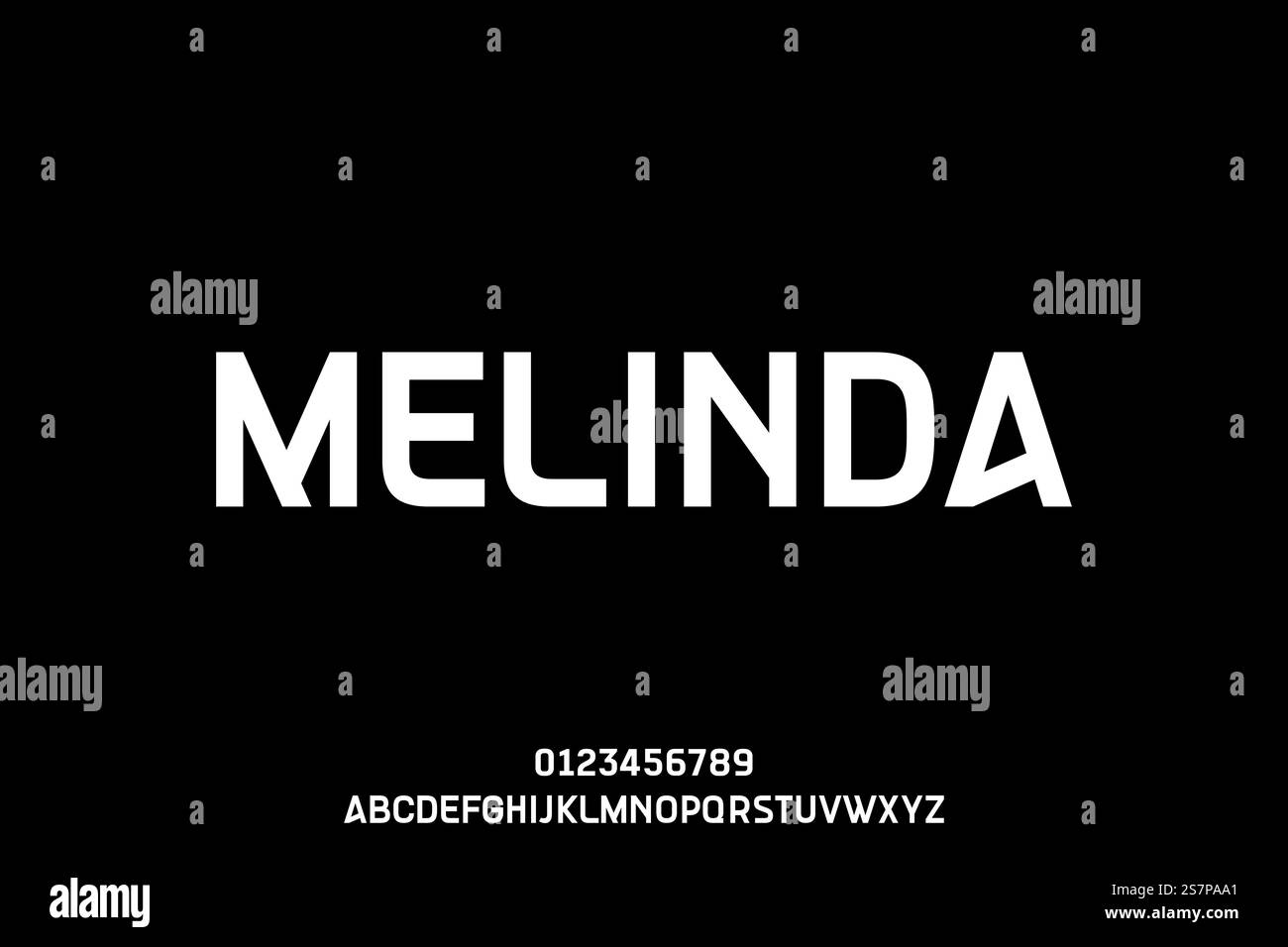 Unique modern sans serif display font vector Stock Vector