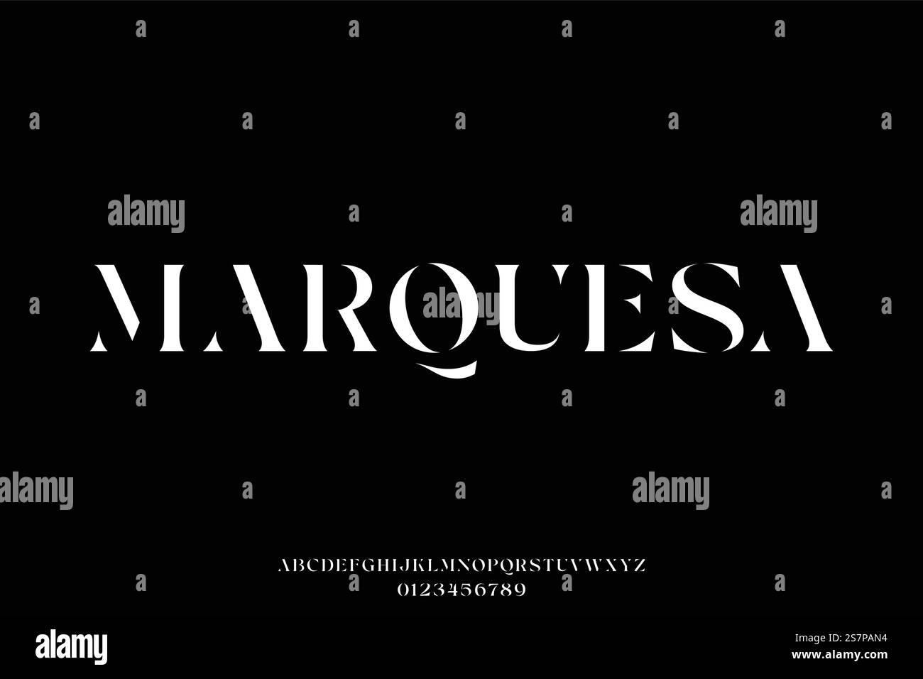 Elegant abstract stencil type font vector Stock Vector