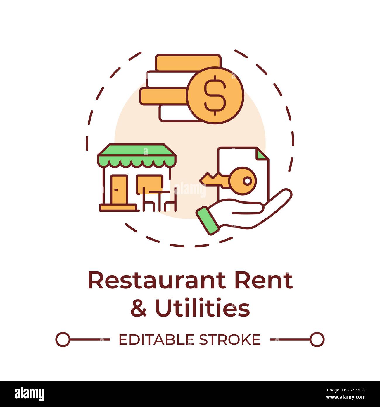 Restaurant marketing multi color concept icon Stock Vector