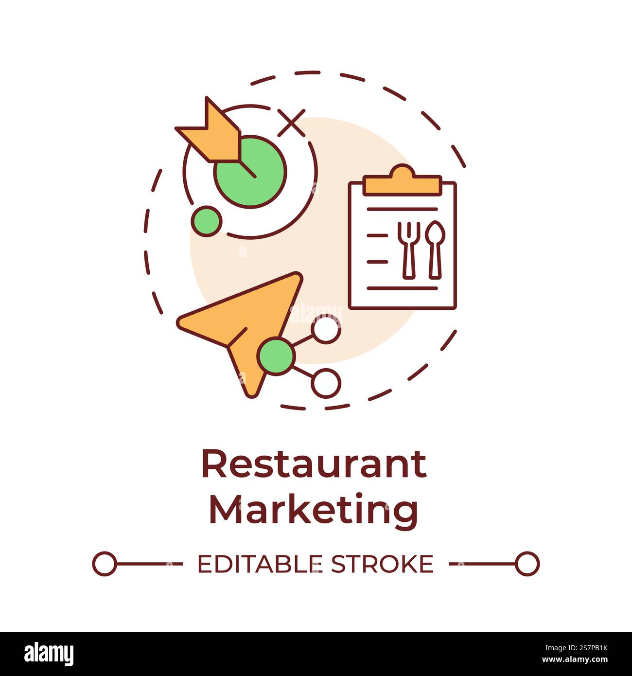 Restaurant management multi color concept icons Stock Vector