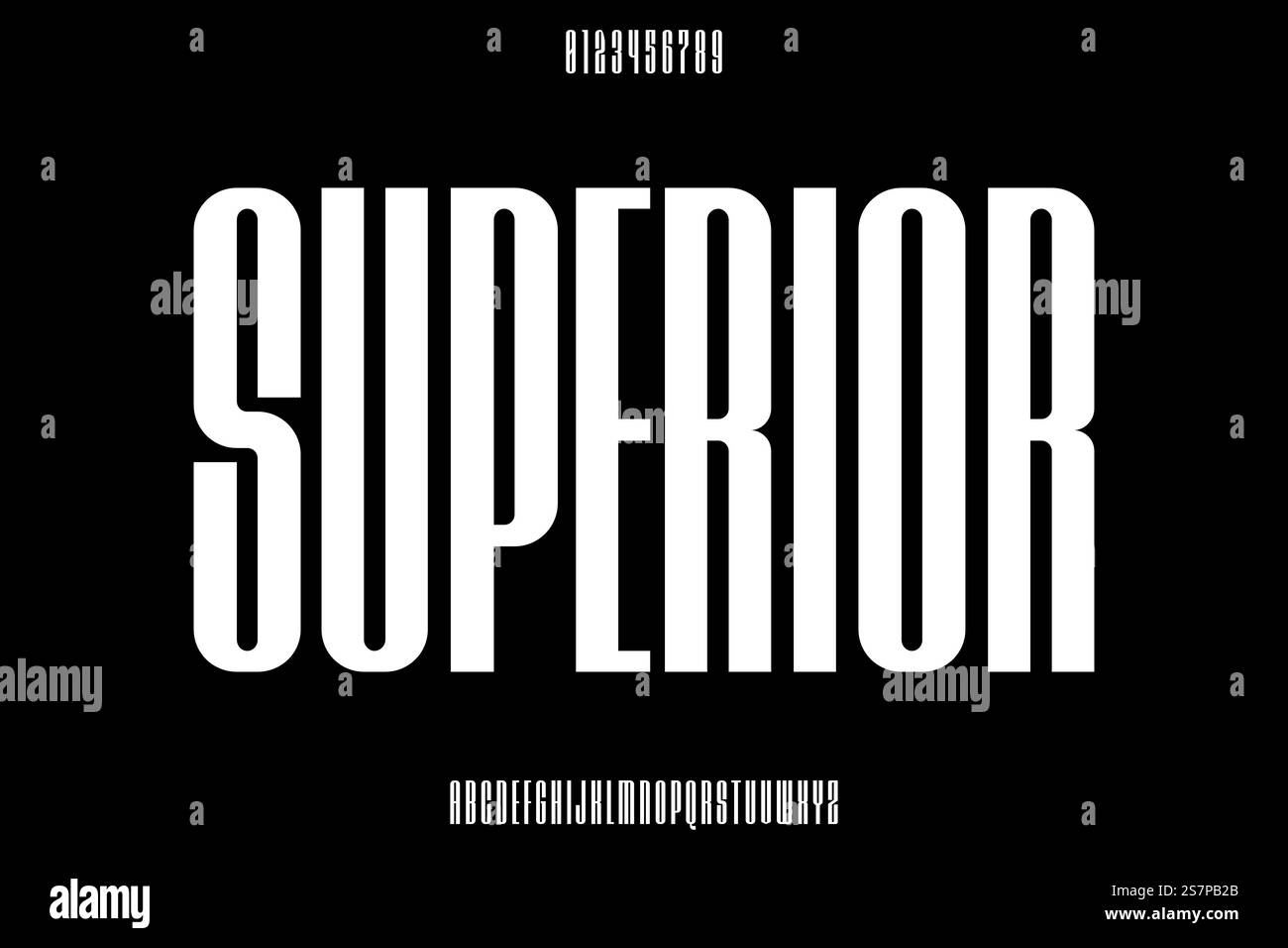 Decorative condensed display font vector Stock Vector