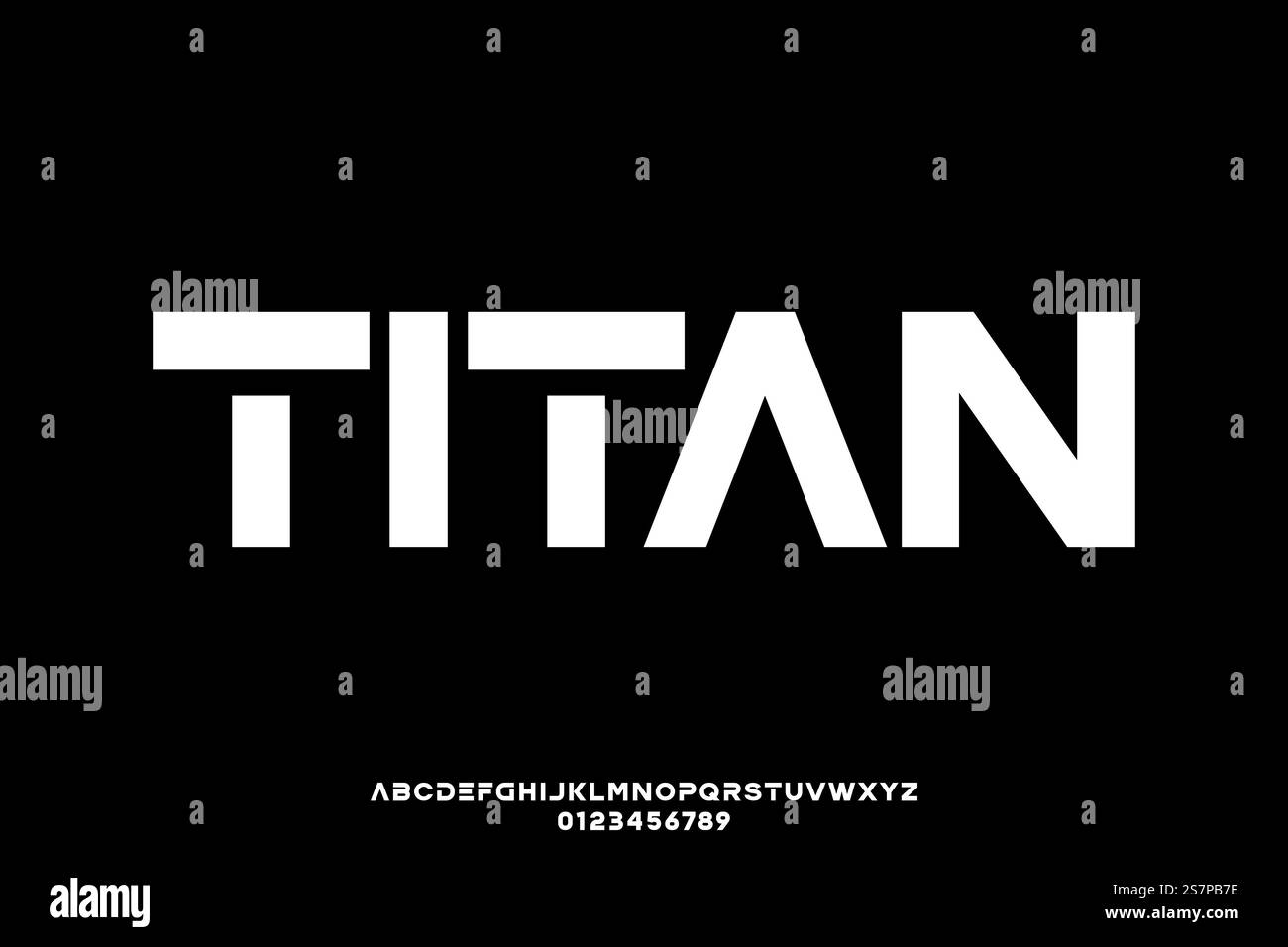 Strong bold sans serif display font vector illustration Stock Vector