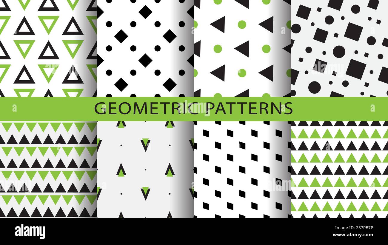 A set of geometric patterns Stock Vector