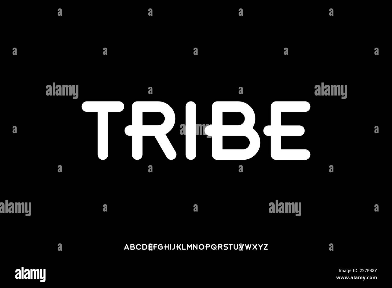 Modern unique round sans serif style font vector Stock Vector