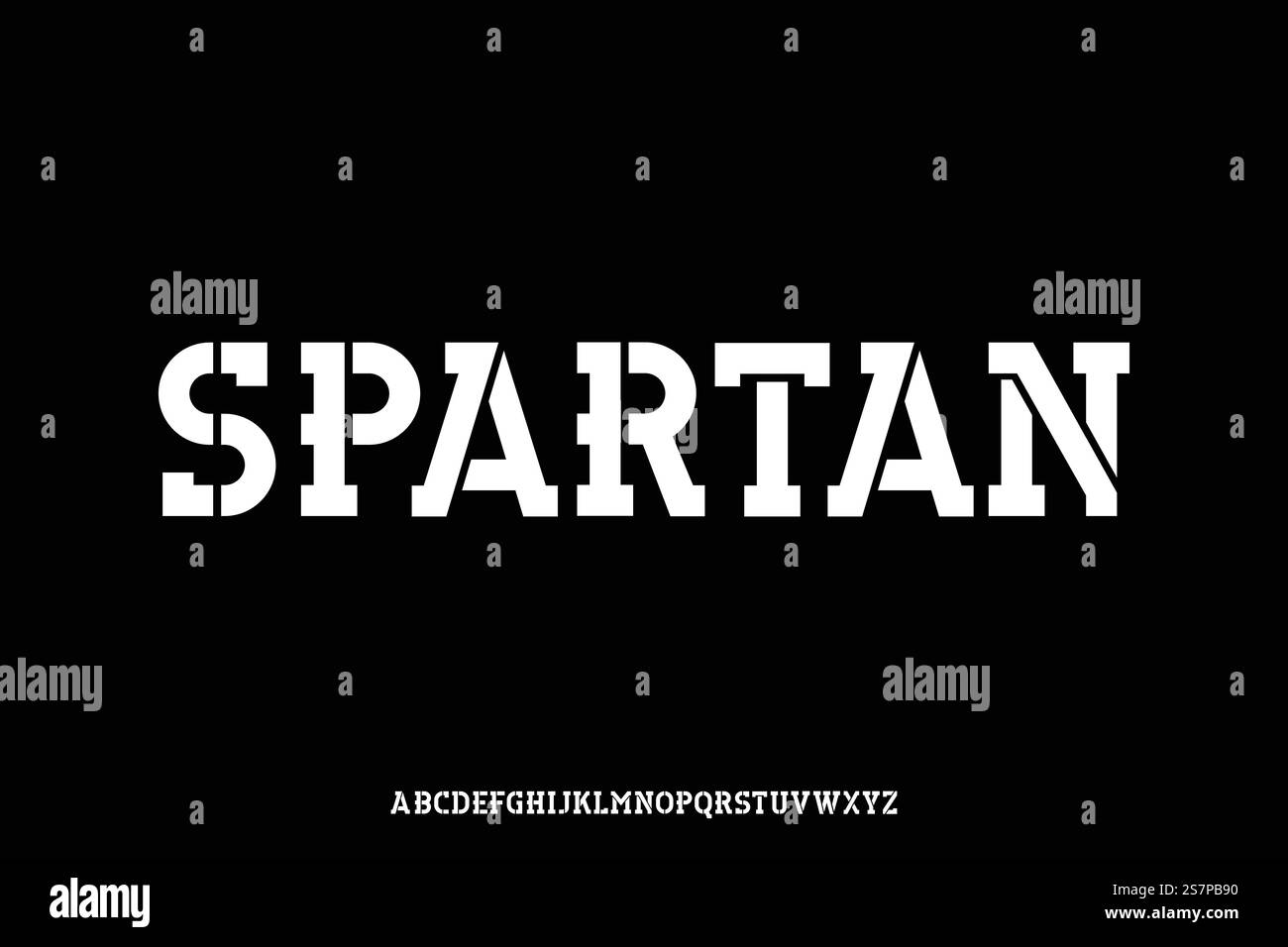 Strong slab stencil type display font vector Stock Vector