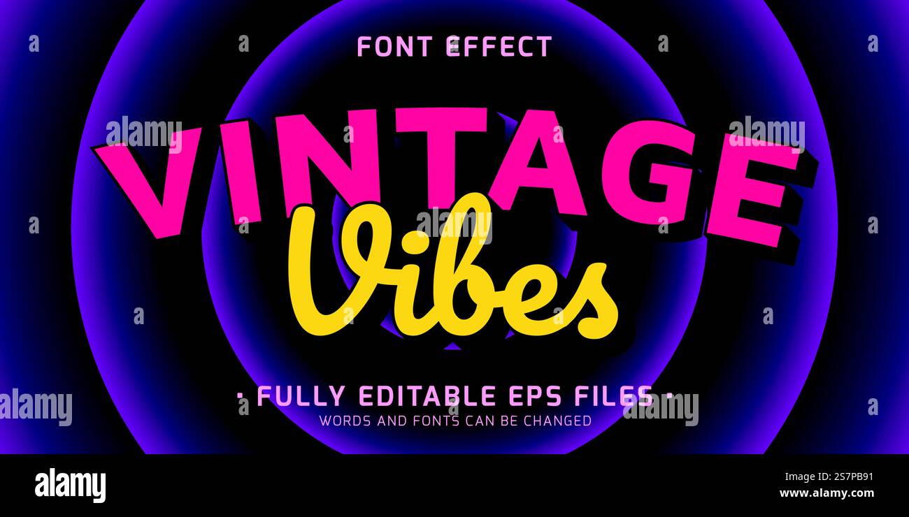 Editable font effect Stock Vector