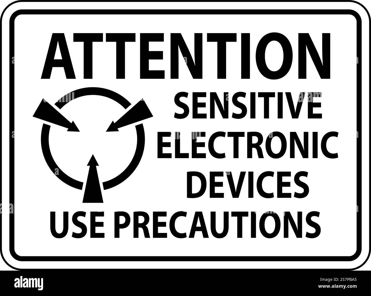 Static Warning Sign Attention - Sensitive Electronic Devices Use ...