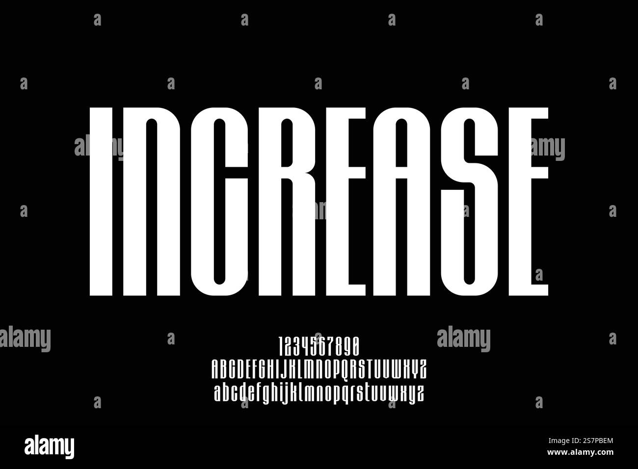 Modern and unique condensed display font vector Stock Vector