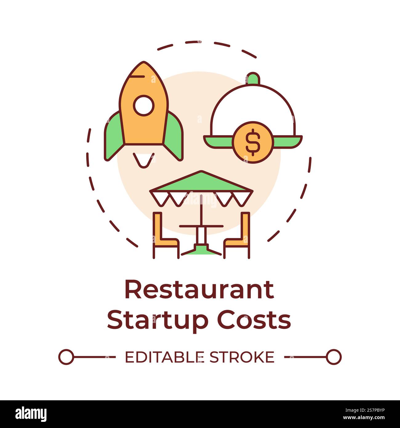 Restaurant labor costs multi color concept icon Stock Vector