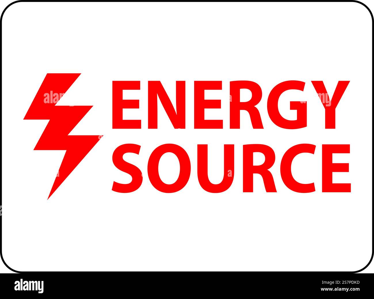 Warning Label Sign, Energy Source Stock Vector