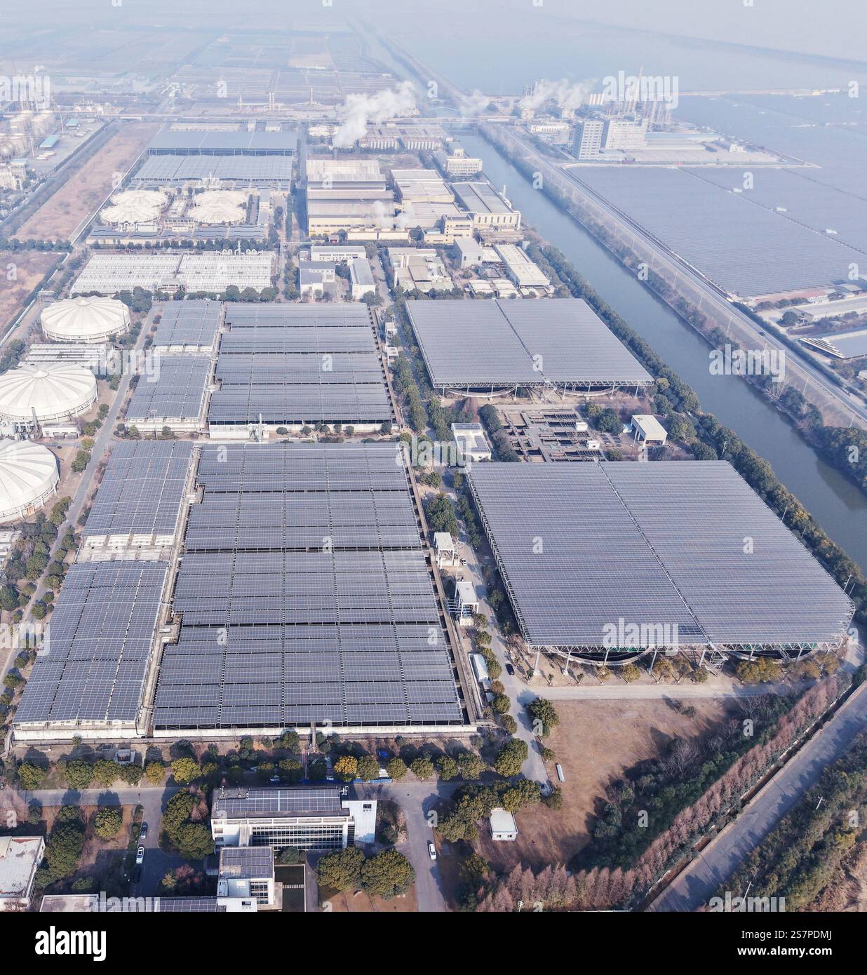 Linjiang An aerial photo shows the 30MWp distributed photovoltaic power ...