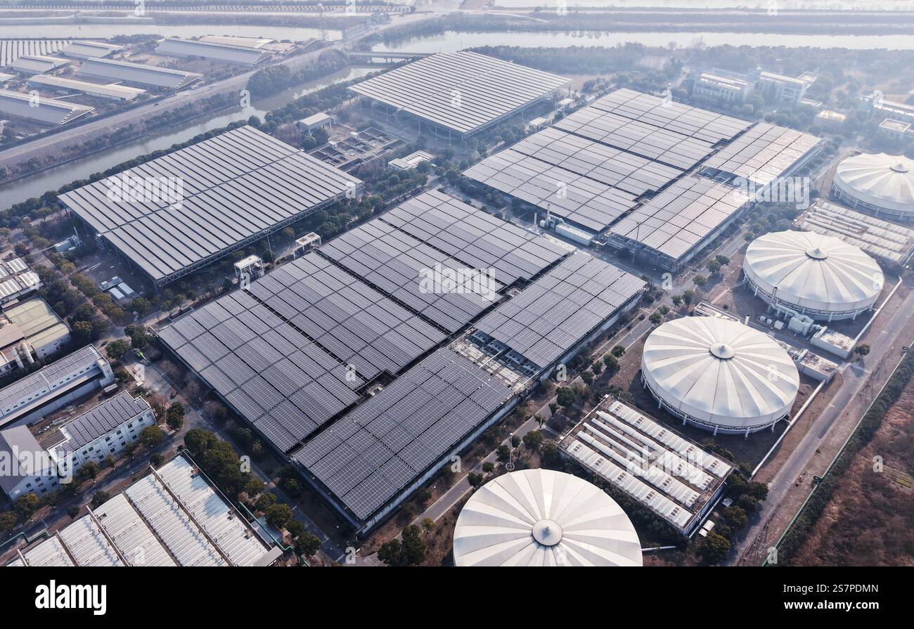 Linjiang An aerial photo shows the 30MWp distributed photovoltaic power ...