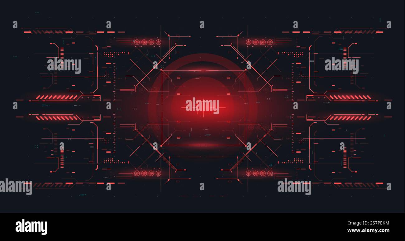Head-up screen for games and apps. Abstract tech Space. Cyberpunk Sci ...