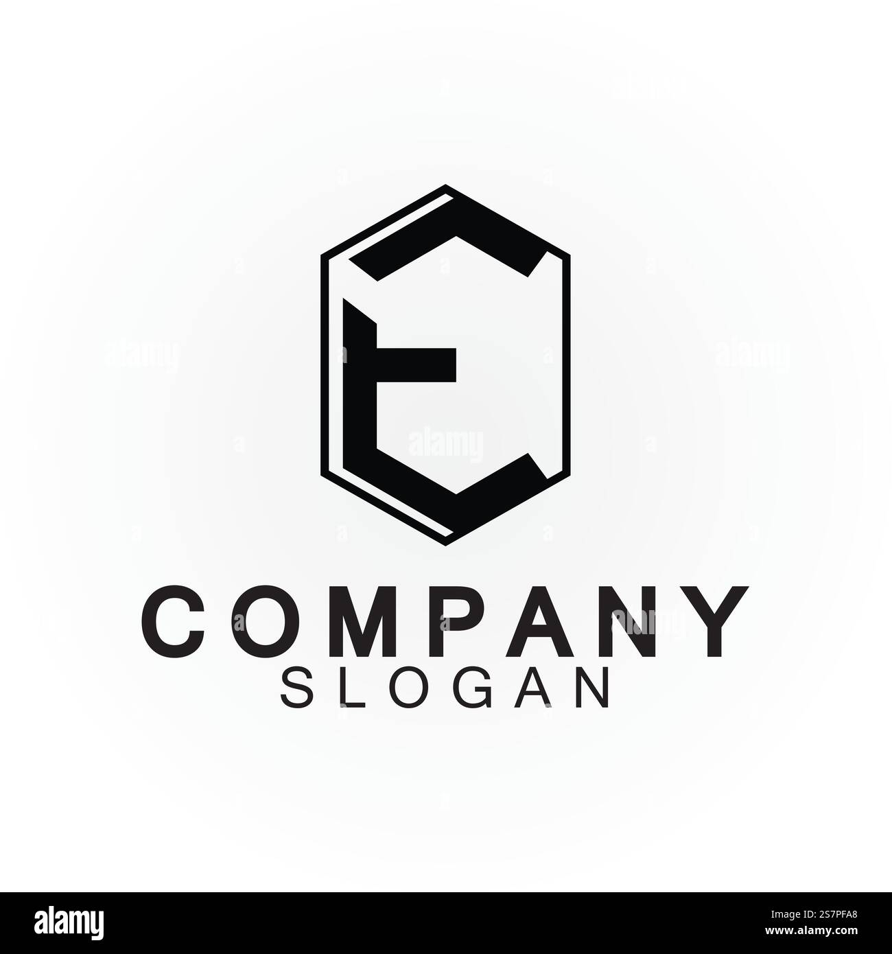 Abstract linear letter initial E shield logo icon design Stock Vector