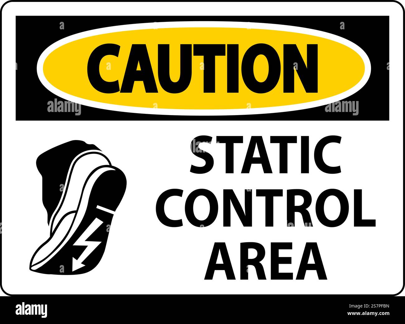 Caution Sign Static Control Area Stock Vector Image & Art - Alamy