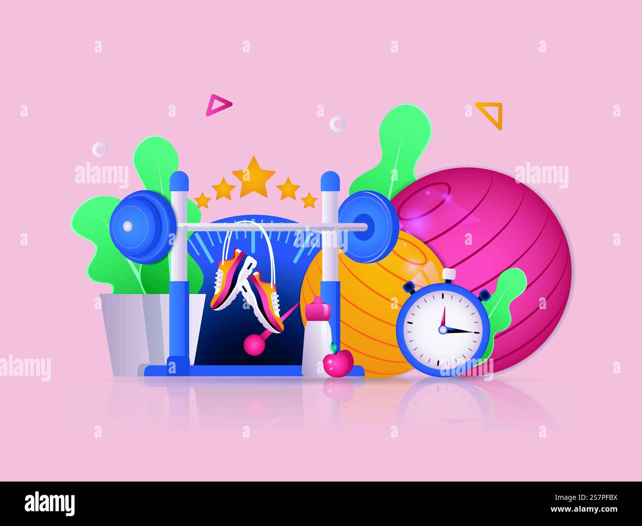 3d rendering fitness ball Stock Vector Images - Alamy