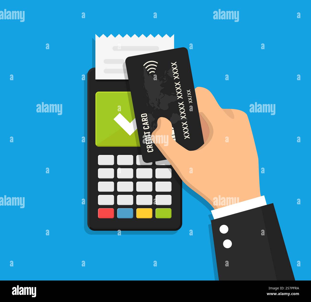 Nfc payment vector illustration, payment using a smartphone Stock Vector