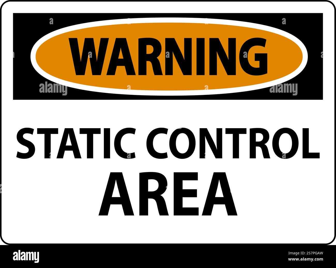 Warning Sign Static Control Area Stock Vector Image & Art - Alamy