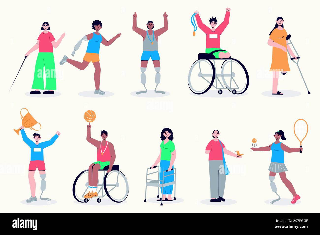 People disabilities blind characters hi-res stock photography and ...