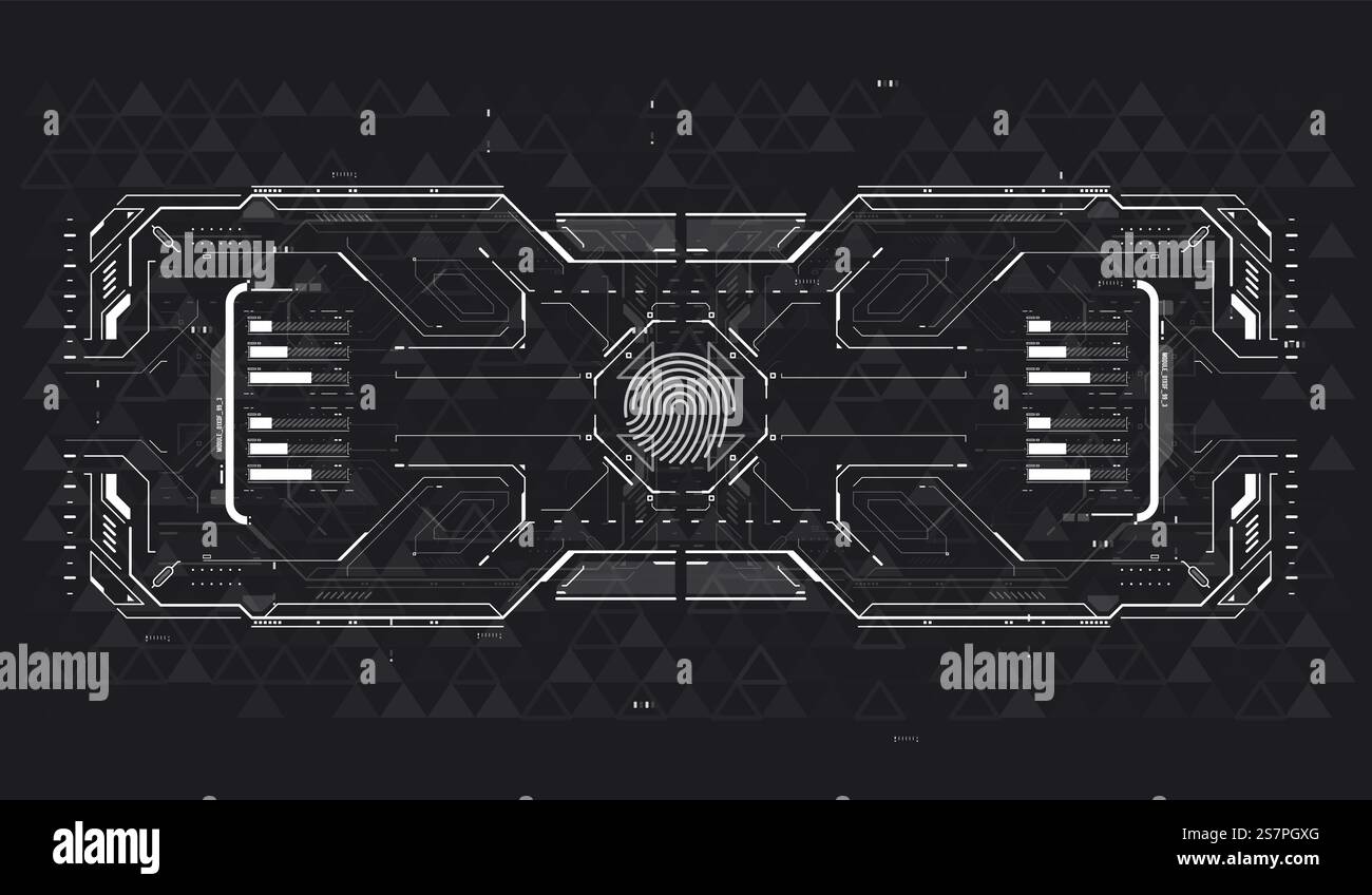 Tech Hud Box Abstract digital technology. Futuristic HUD, FUI, Virtual Interface ...