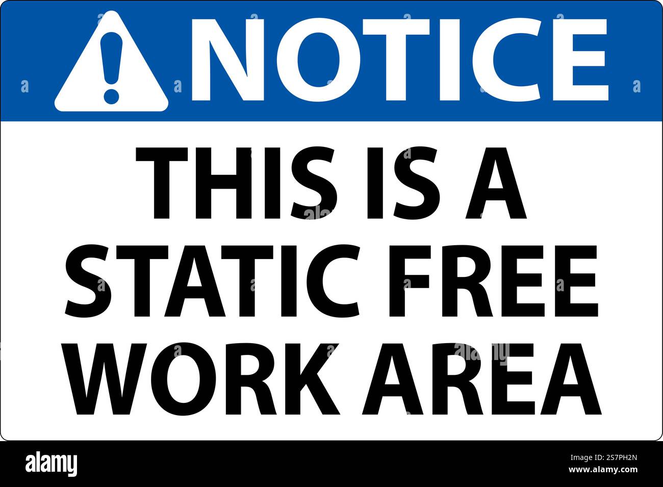 Notice Sign This Is A Static Free Work Area Stock Vector