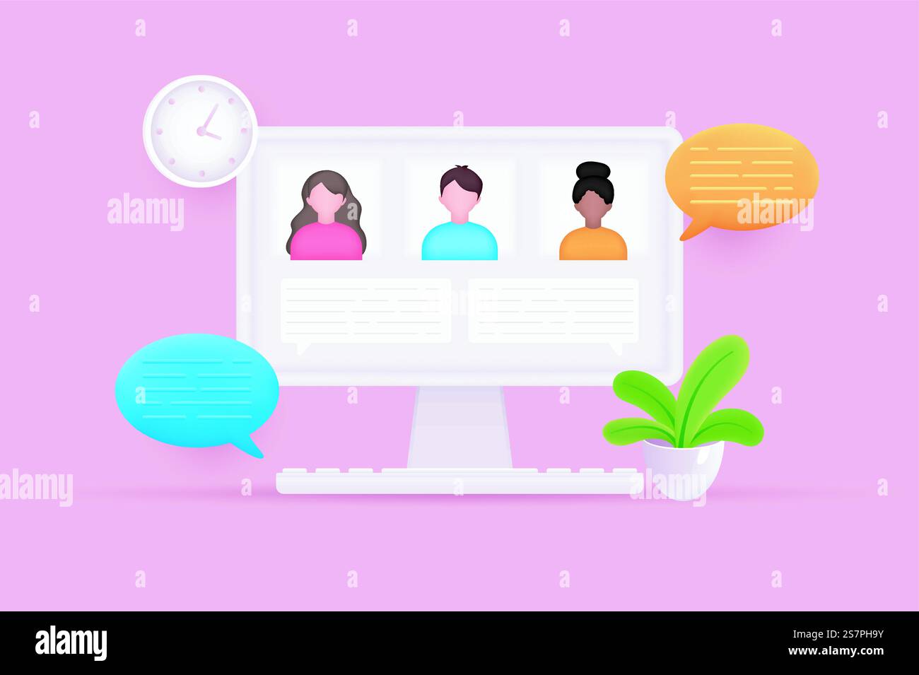 3d rendering conference team Stock Vector Images - Alamy