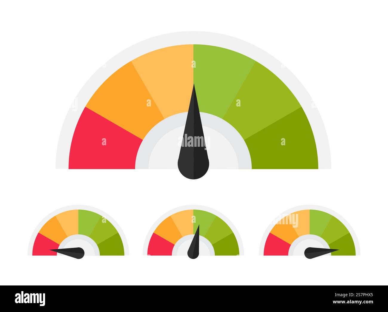 Customer meter. Different emotion customer service mangement. Vector flat illustration Stock Vector