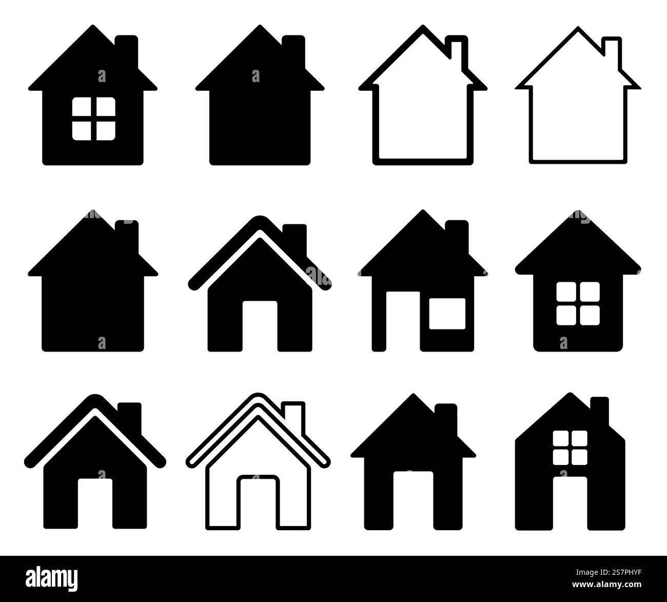 Home flat icon set vector illustration Stock Vector Image & Art - Alamy