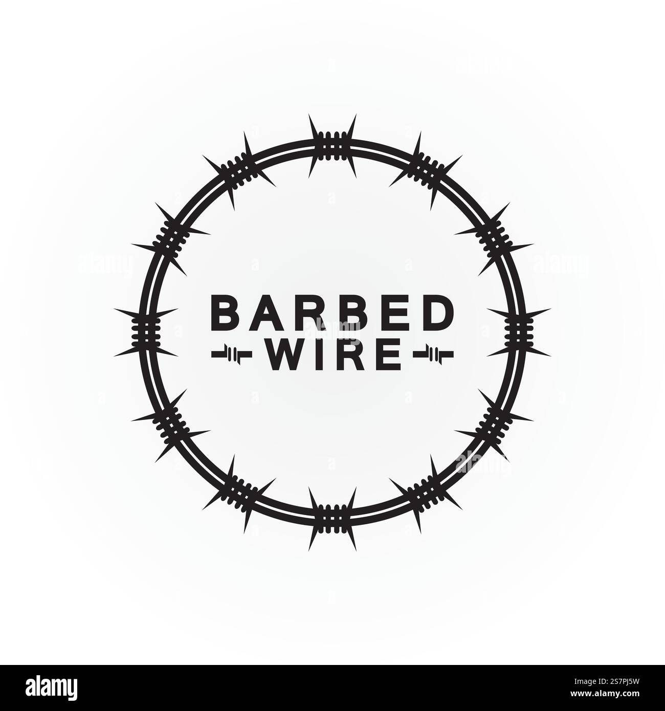 Circle black barbed wire logo design vector illustration Stock Vector