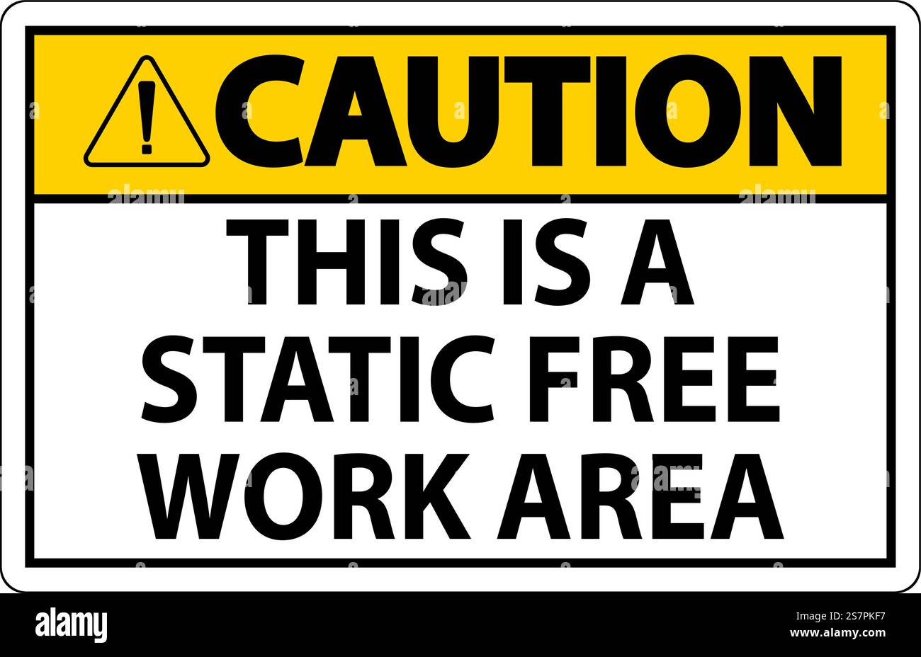 Caution Sign This Is A Static Free Work Area Stock Vector
