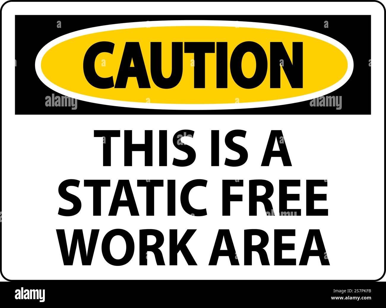 Caution Sign This Is A Static Free Work Area Stock Vector