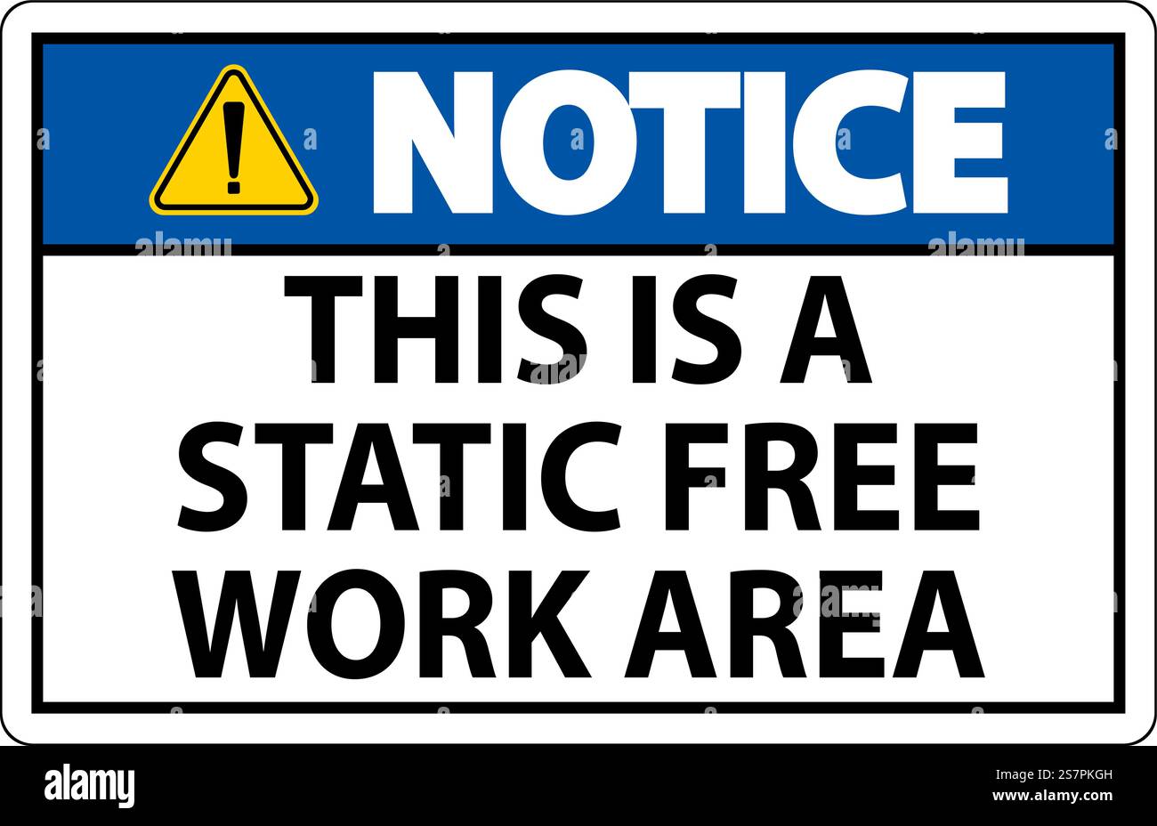 Notice Sign This Is A Static Free Work Area Stock Vector
