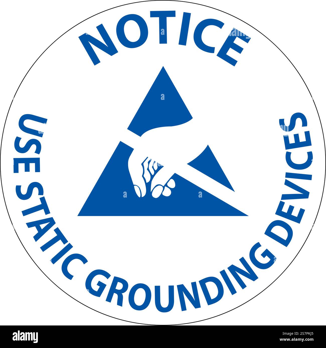 Notice Sign Use Static Grounding Devices Stock Vector