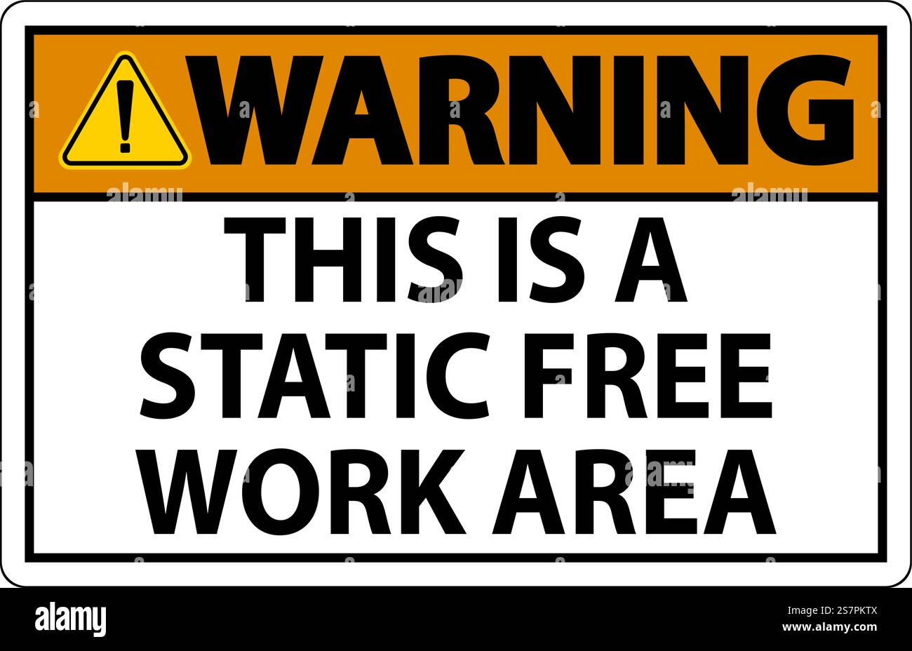 Warning Sign This Is A Static Free Work Area Stock Vector