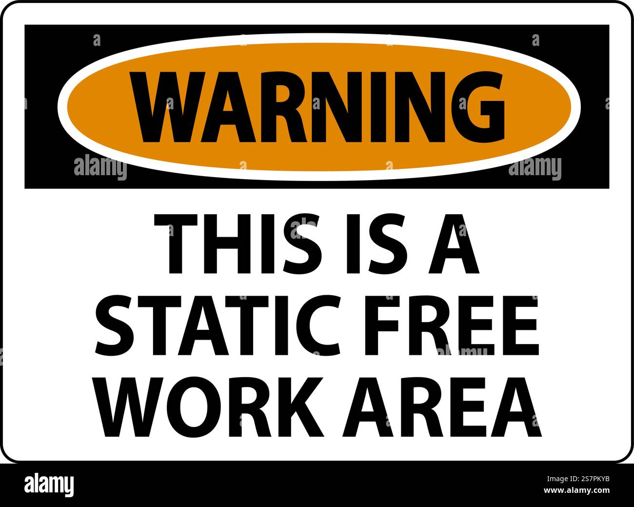 Warning Sign This Is A Static Free Work Area Stock Vector