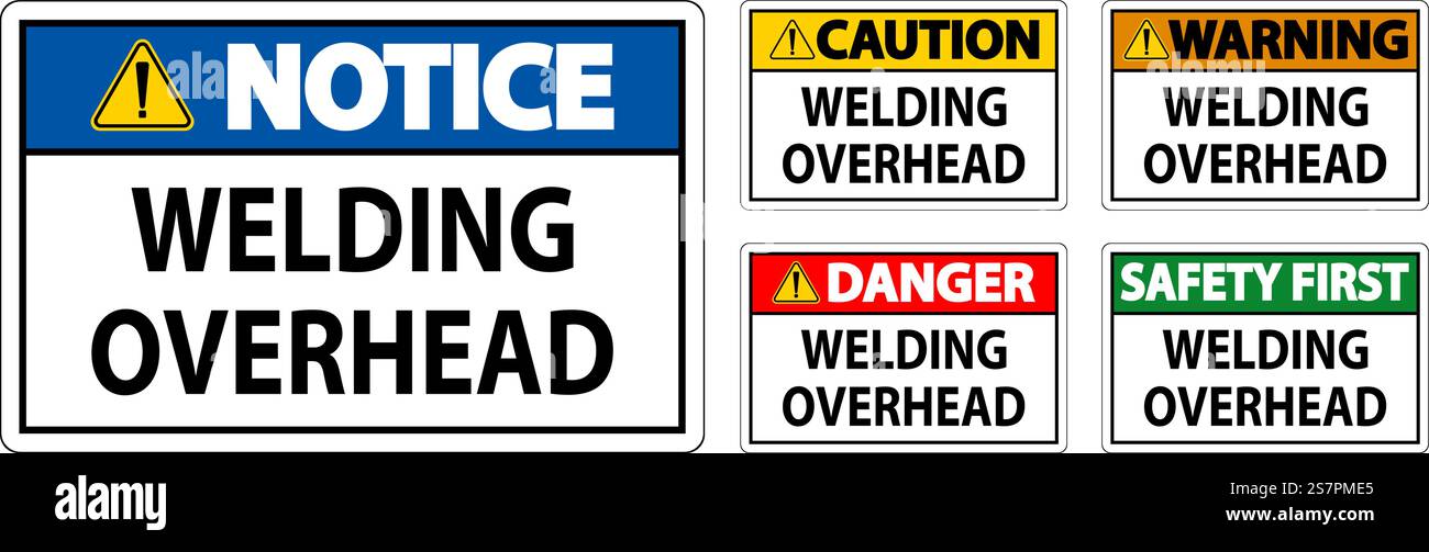Danger Sign Welding Overhead Stock Vector