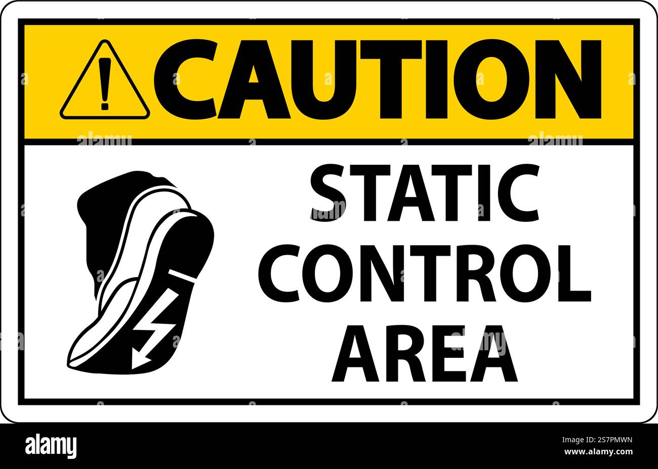 Caution Sign Static Control Area Stock Vector Image & Art - Alamy