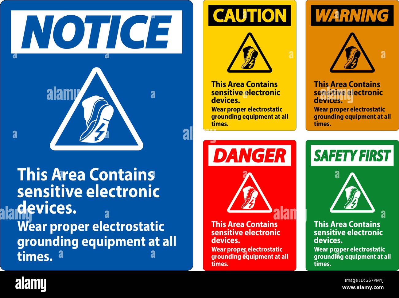 Caution Sign This Area Contains Sensitive Electronic Devices, Wear ...
