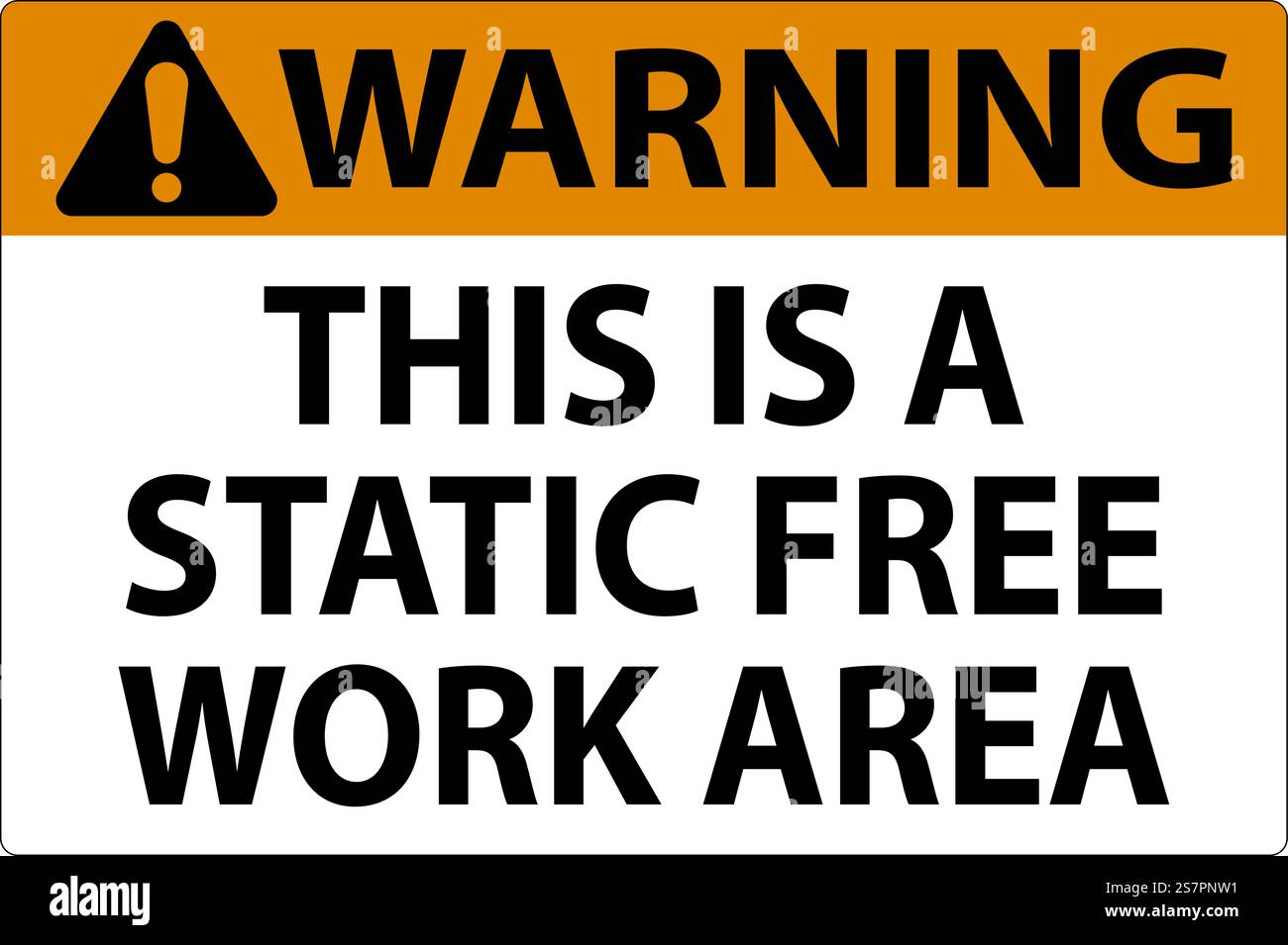 Warning Sign This Is A Static Free Work Area Stock Vector Image & Art ...