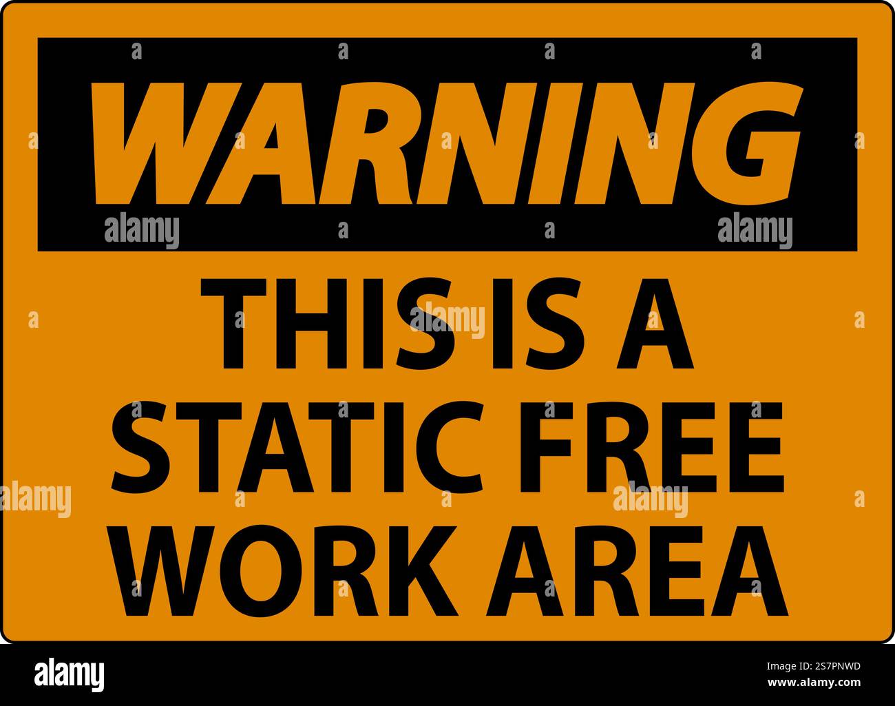 Warning Sign This Is A Static Free Work Area Stock Vector