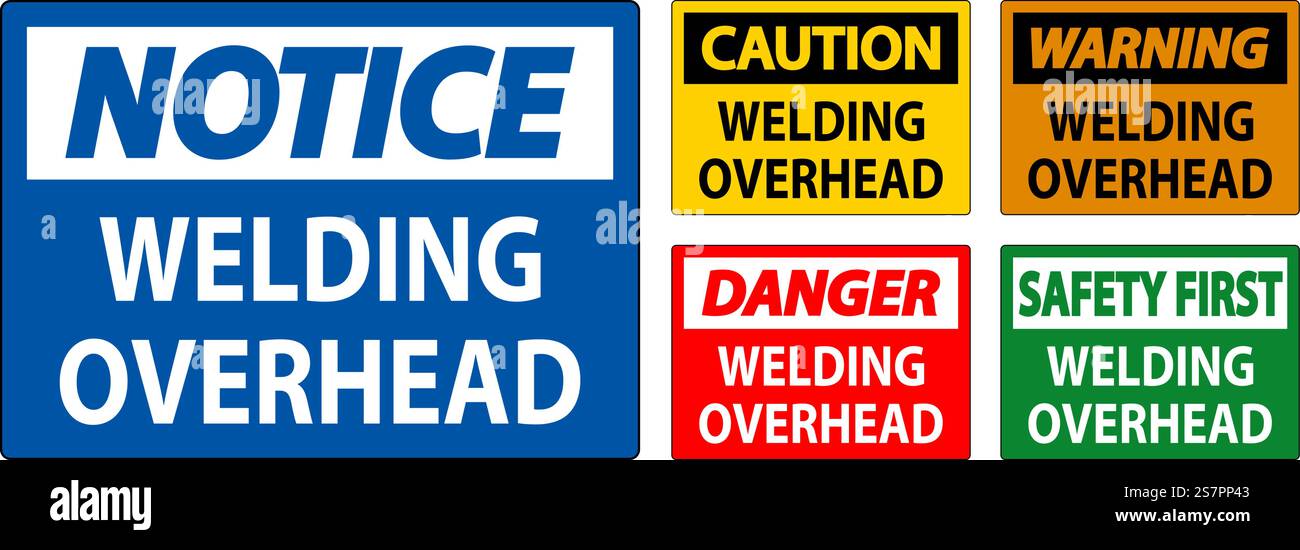 Danger Sign Welding Overhead Stock Vector