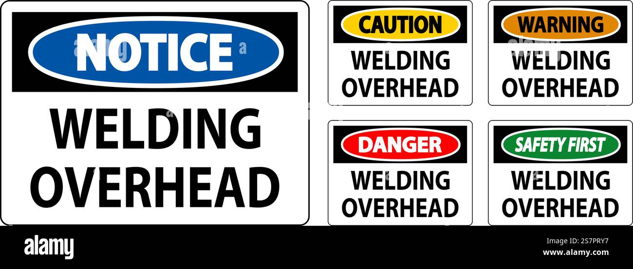 Danger Sign Welding Overhead Stock Vector