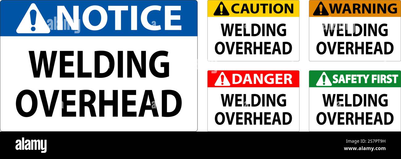 Danger Sign Welding Overhead Stock Vector