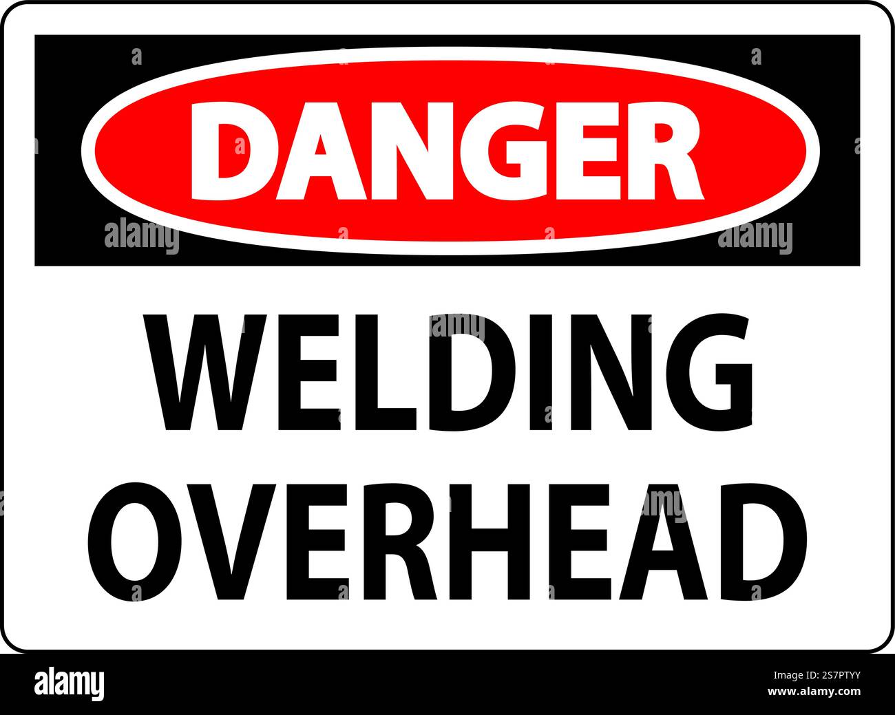 Danger Sign Welding Overhead Stock Vector
