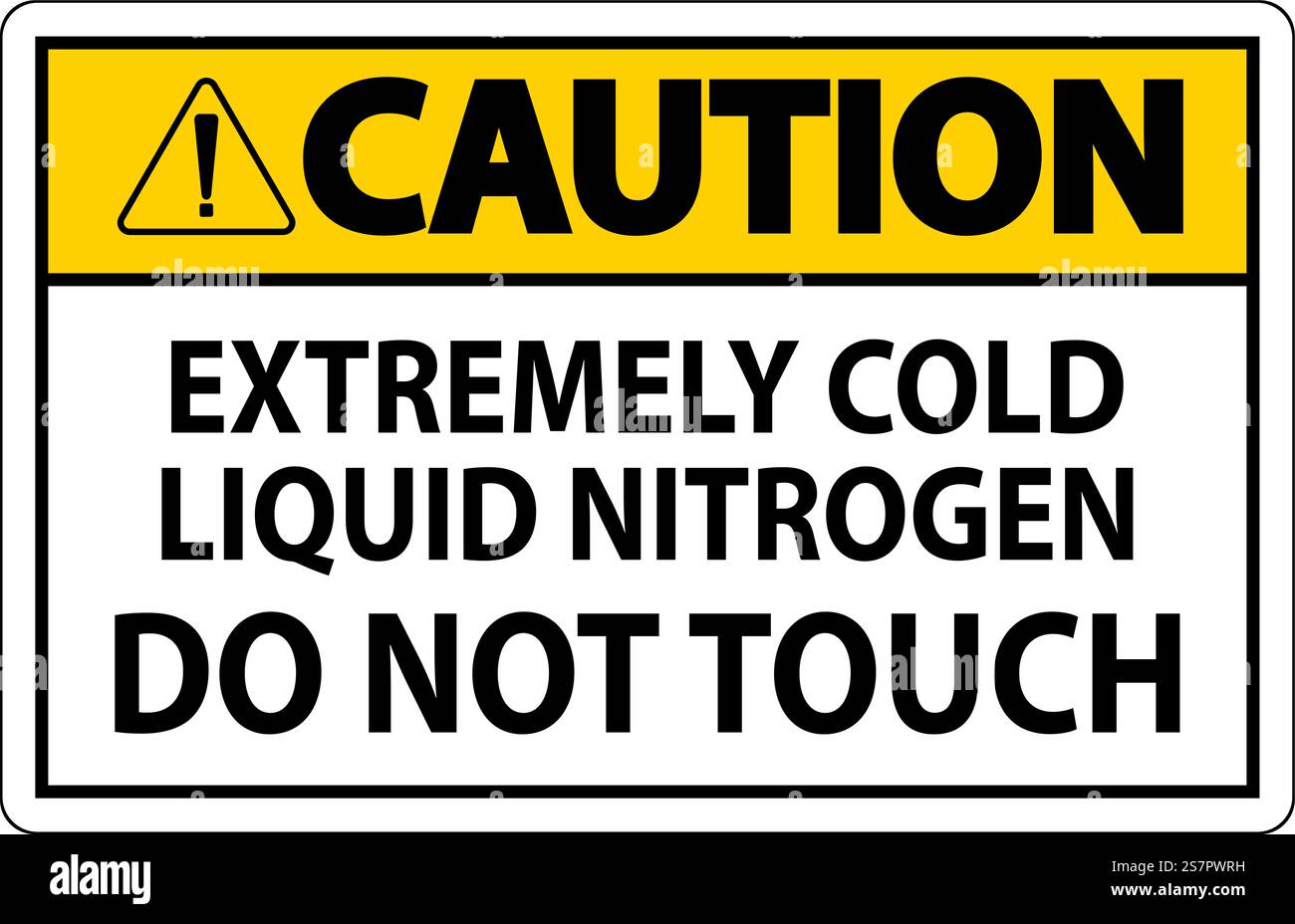 Caution Sign Extremely Cold Liquid Nitrogen Do Not Touch Stock Vector