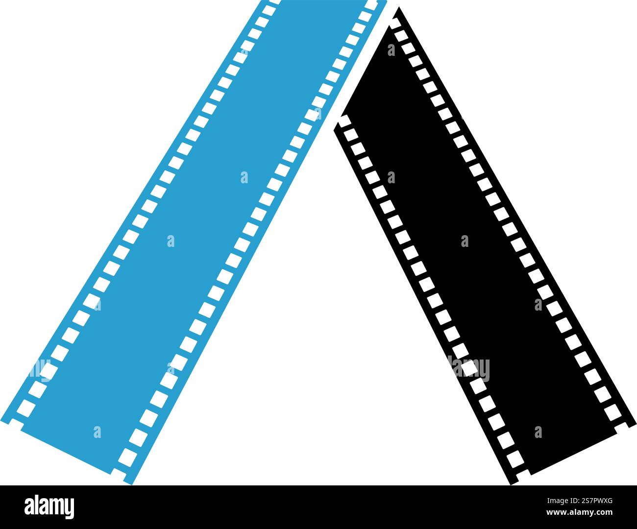 A initial filmstrip logo icon illustration flat design Stock Vector