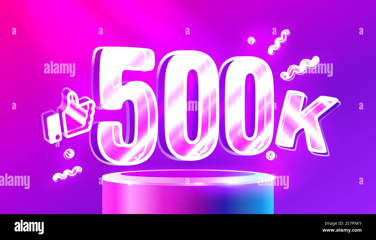Thank you 500k followers, peoples online social group, happy banner ...