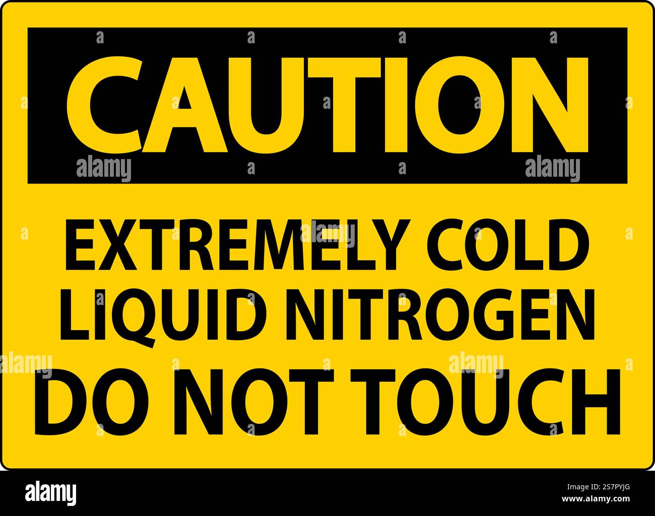 Caution Sign Extremely Cold Liquid Nitrogen Do Not Touch Stock Vector