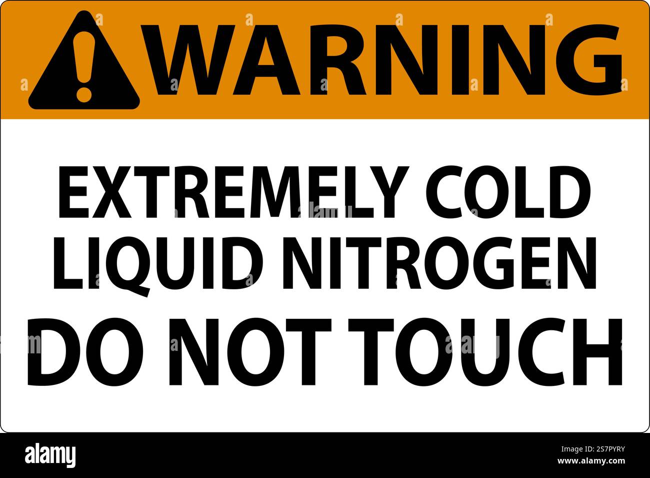 Warning Sign Extremely Cold Liquid Nitrogen Do Not Touch Stock Vector