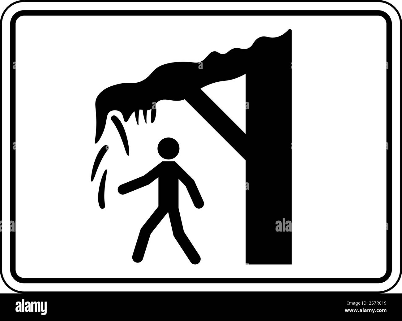Ice Warning Sign Watch Out For Falling Ice And Snow Symbol Stock Vector